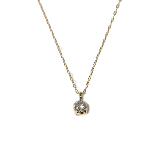 Single mimosa and diamond necklace/diamond