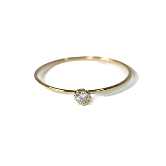 Single mimosa and diamond ring/diamond